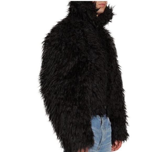 BALENCIAGA Crop Faux Fur Jacket - Picture 1 of 15